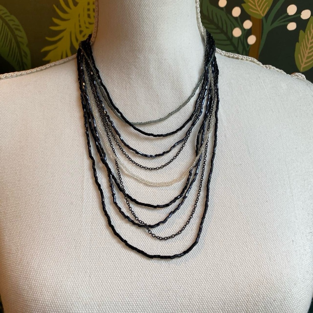 Vintage y2k Gothic Boho Layered Beaded Necklace